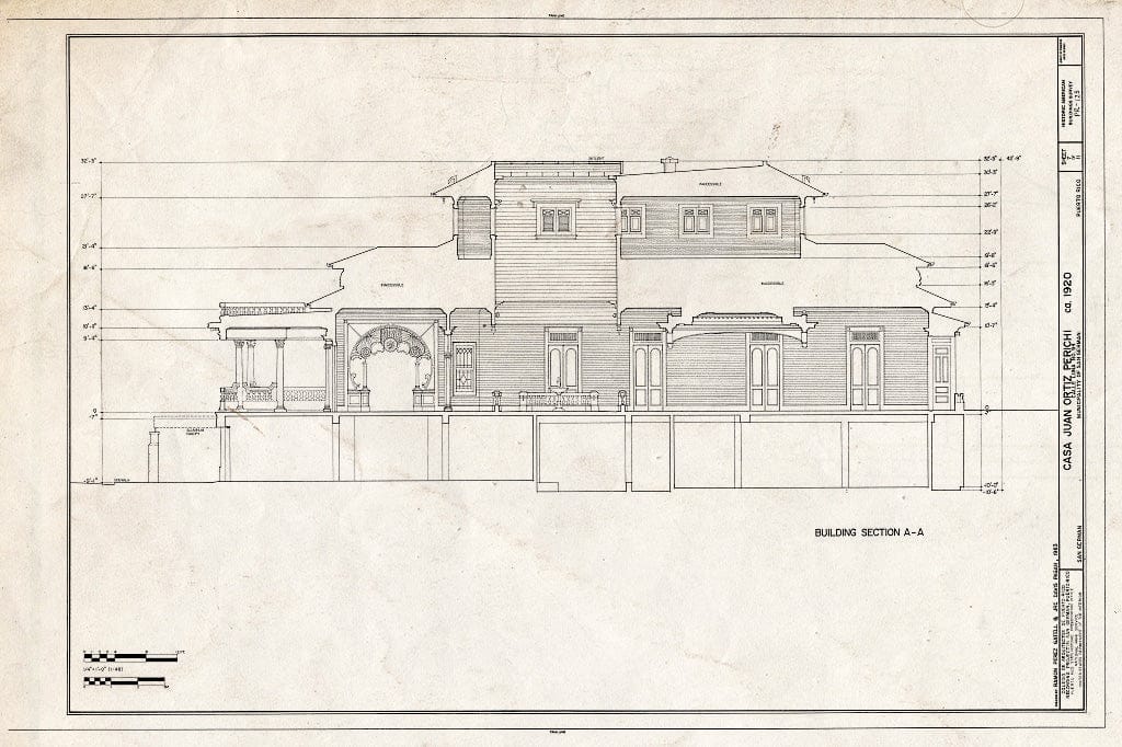 Blueprint HABS PR,5-SANG,4- (Sheet 7 of 11) - Ortiz Perichi, Juan, Casa, Calle Luna No. 94, San German, San German Municipio, PR