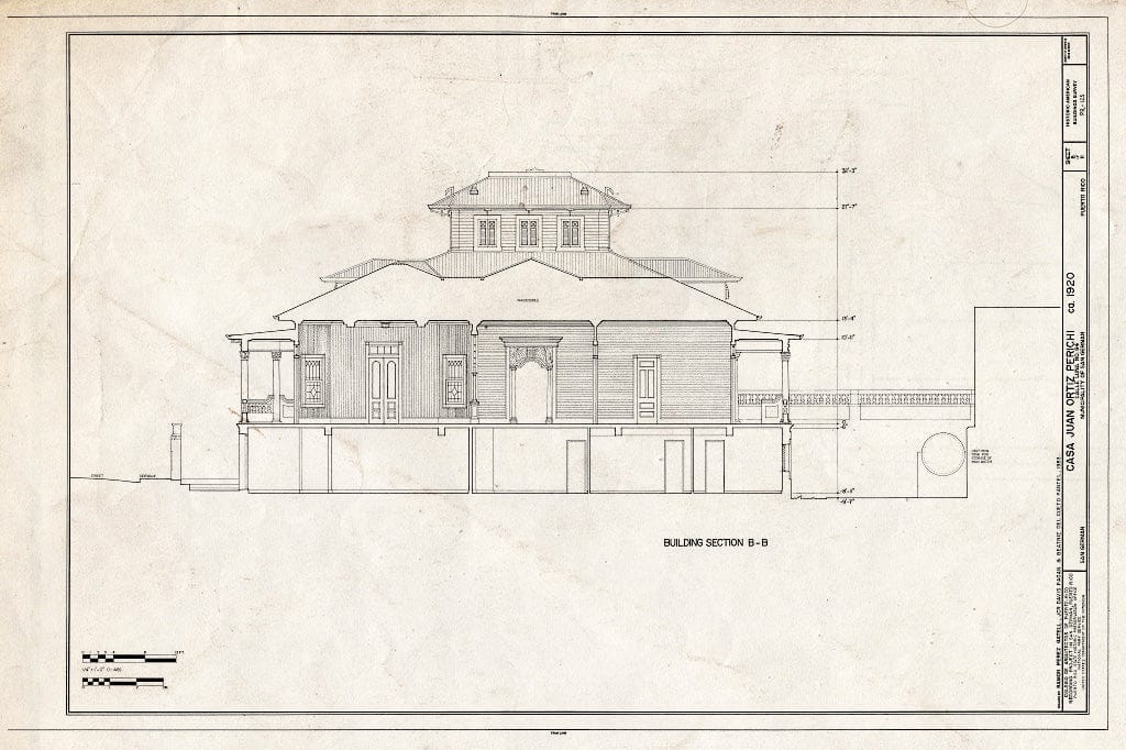 Blueprint HABS PR,5-SANG,4- (Sheet 8 of 11) - Ortiz Perichi, Juan, Casa, Calle Luna No. 94, San German, San German Municipio, PR