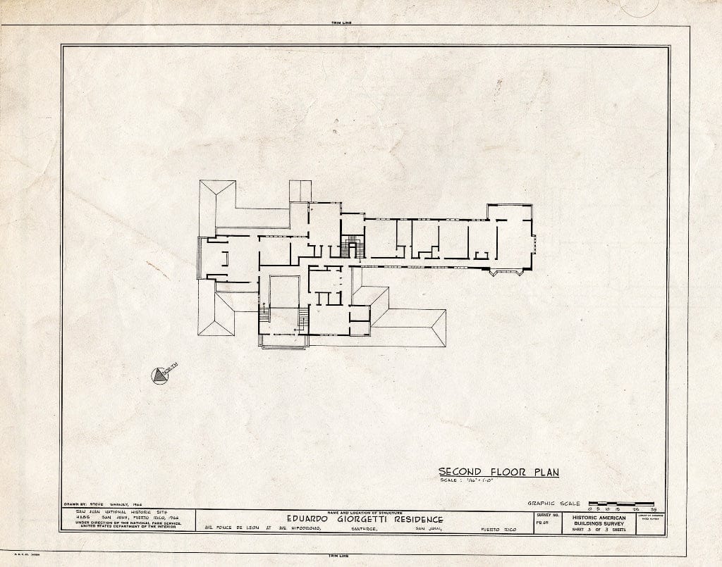 Blueprint HABS PR,7-SAJU,36- (Sheet 3 of 3) - Giorgetti, Eduardo, House, Ponce de Leon Avenue, Santurce, San Juan, San Juan Municipio, PR