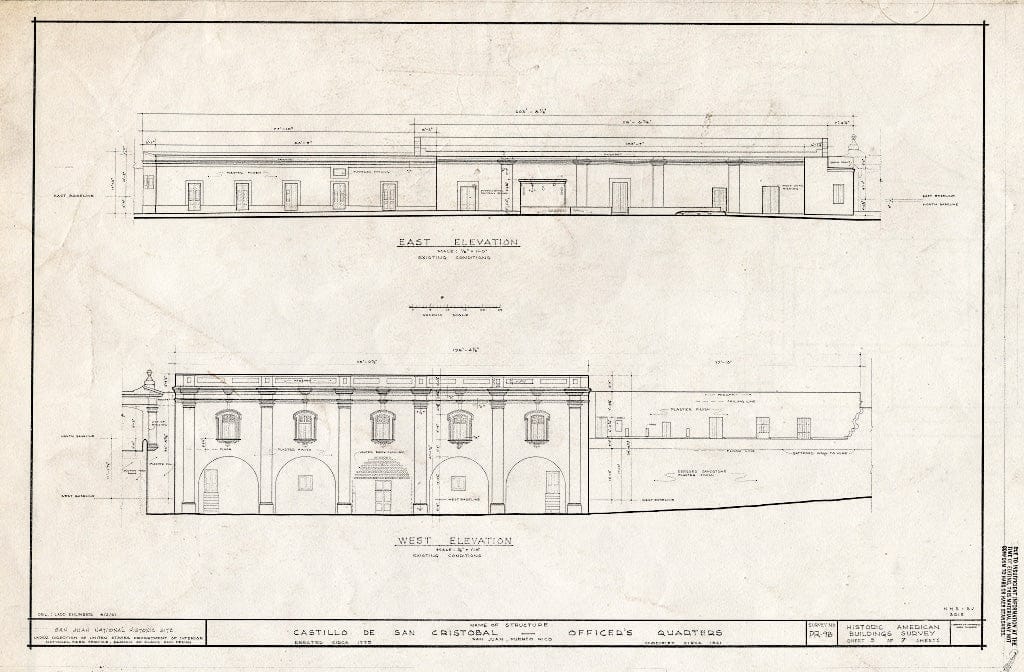 Blueprint HABS PR,7-SAJU,49- (Sheet 3 of 7) - Officer's Quarters, Boulevard Norzagaray, San Juan, San Juan Municipio, PR
