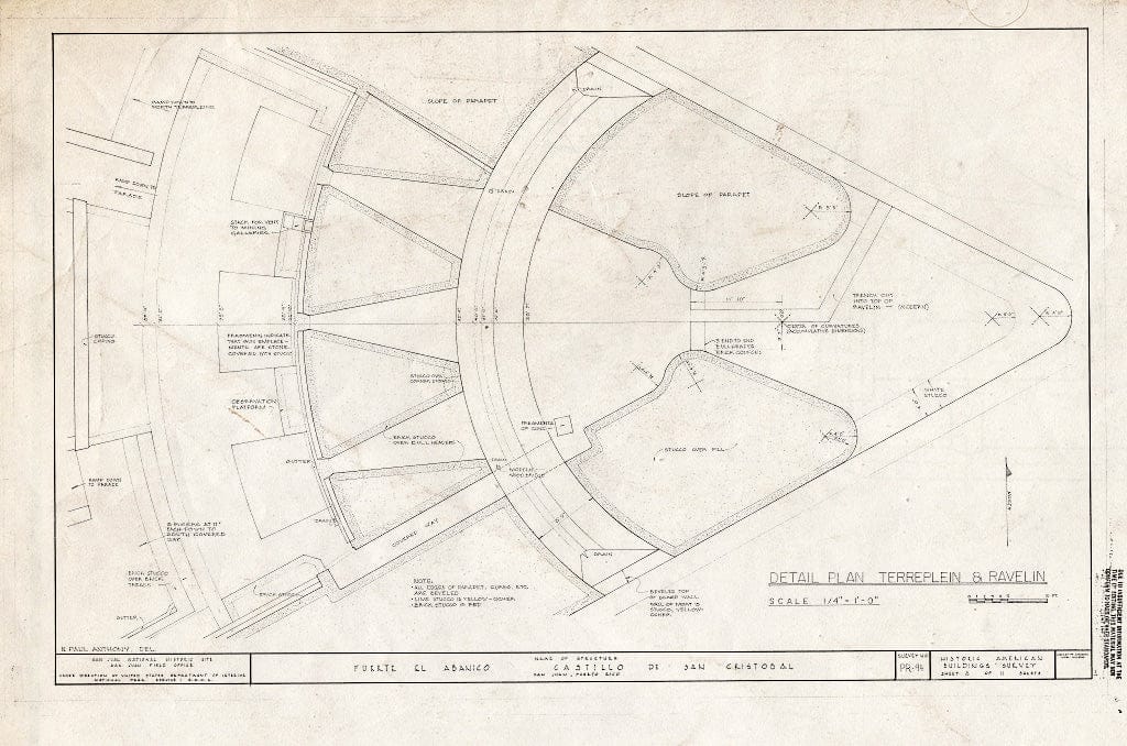 Blueprint HABS PR,7-SAJU,56- (Sheet 8 of 11) - Fuerte El Abanico, Boulevard Norzagaray, San Juan, San Juan Municipio, PR