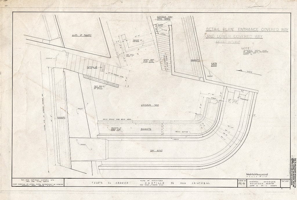 Blueprint HABS PR,7-SAJU,56- (Sheet 9 of 11) - Fuerte El Abanico, Boulevard Norzagaray, San Juan, San Juan Municipio, PR
