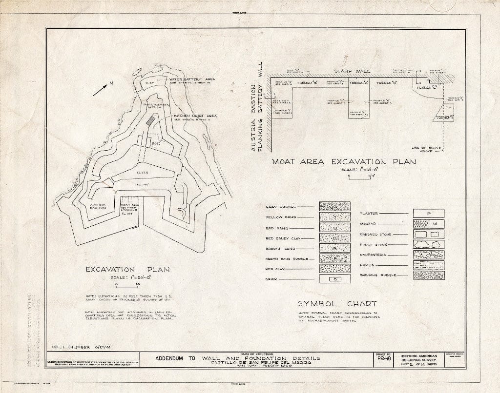Blueprint HABS PR,7-SAJU,6- (Sheet 2 of 14) - Castillo de San Felipe del Morro, Northwest end of San Juan, San Juan, San Juan Municipio, PR