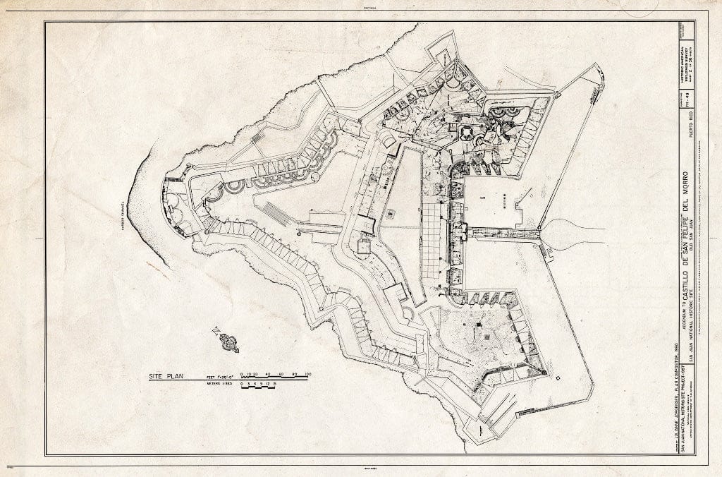 Blueprint HABS PR,7-SAJU,6- (Sheet 2 of 36) - Castillo de San Felipe del Morro, Northwest end of San Juan, San Juan, San Juan Municipio, PR