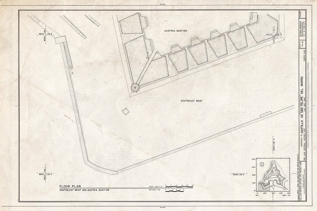 Blueprint HABS PR,7-SAJU,6- (Sheet 3 of 36) - Castillo de San Felipe del Morro, Northwest end of San Juan, San Juan, San Juan Municipio, PR