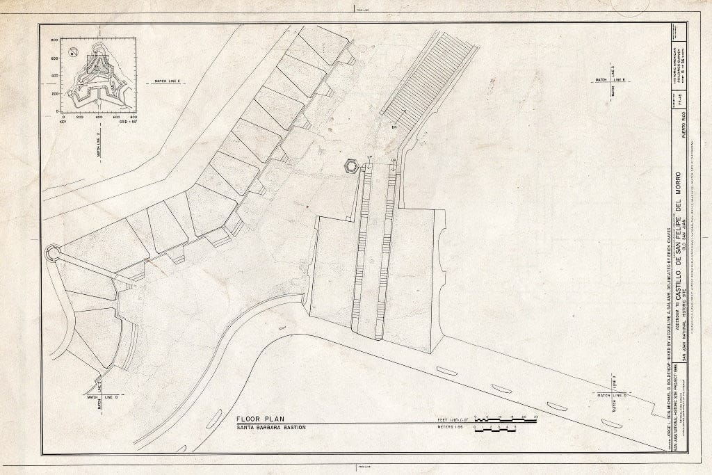 Blueprint HABS PR,7-SAJU,6- (Sheet 13 of 36) - Castillo de San Felipe del Morro, Northwest end of San Juan, San Juan, San Juan Municipio, PR