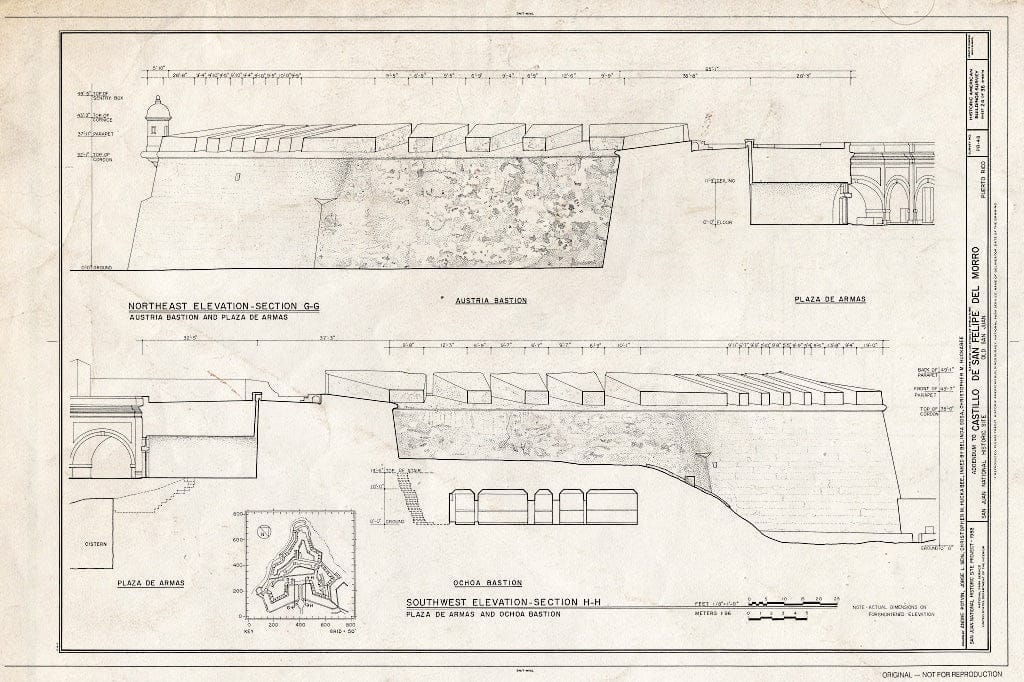 Blueprint HABS PR,7-SAJU,6- (Sheet 24 of 36) - Castillo de San Felipe del Morro, Northwest end of San Juan, San Juan, San Juan Municipio, PR