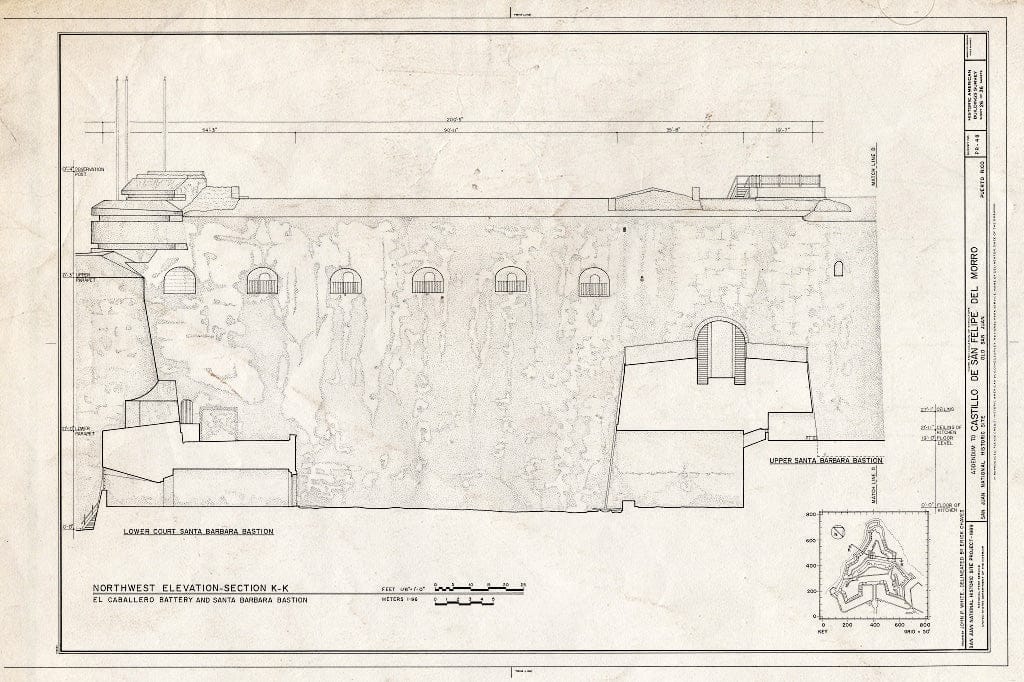 Blueprint HABS PR,7-SAJU,6- (Sheet 26 of 36) - Castillo de San Felipe del Morro, Northwest end of San Juan, San Juan, San Juan Municipio, PR