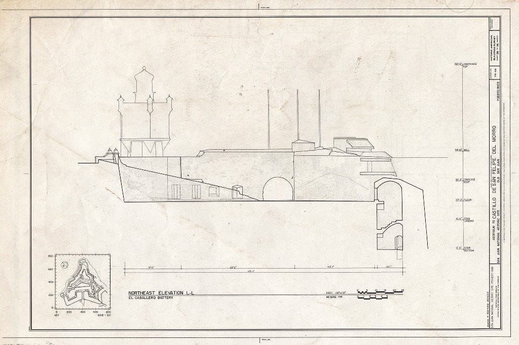 Blueprint HABS PR,7-SAJU,6- (Sheet 28 of 36) - Castillo de San Felipe del Morro, Northwest end of San Juan, San Juan, San Juan Municipio, PR