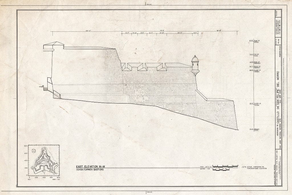 Blueprint HABS PR,7-SAJU,6- (Sheet 29 of 36) - Castillo de San Felipe del Morro, Northwest end of San Juan, San Juan, San Juan Municipio, PR