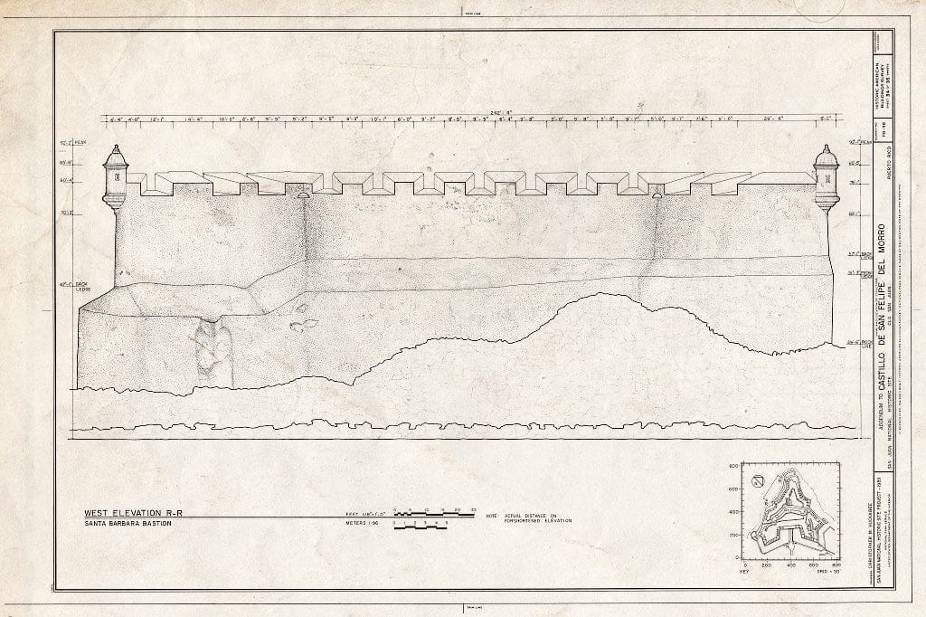 Blueprint HABS PR,7-SAJU,6- (Sheet 34 of 36) - Castillo de San Felipe del Morro, Northwest end of San Juan, San Juan, San Juan Municipio, PR