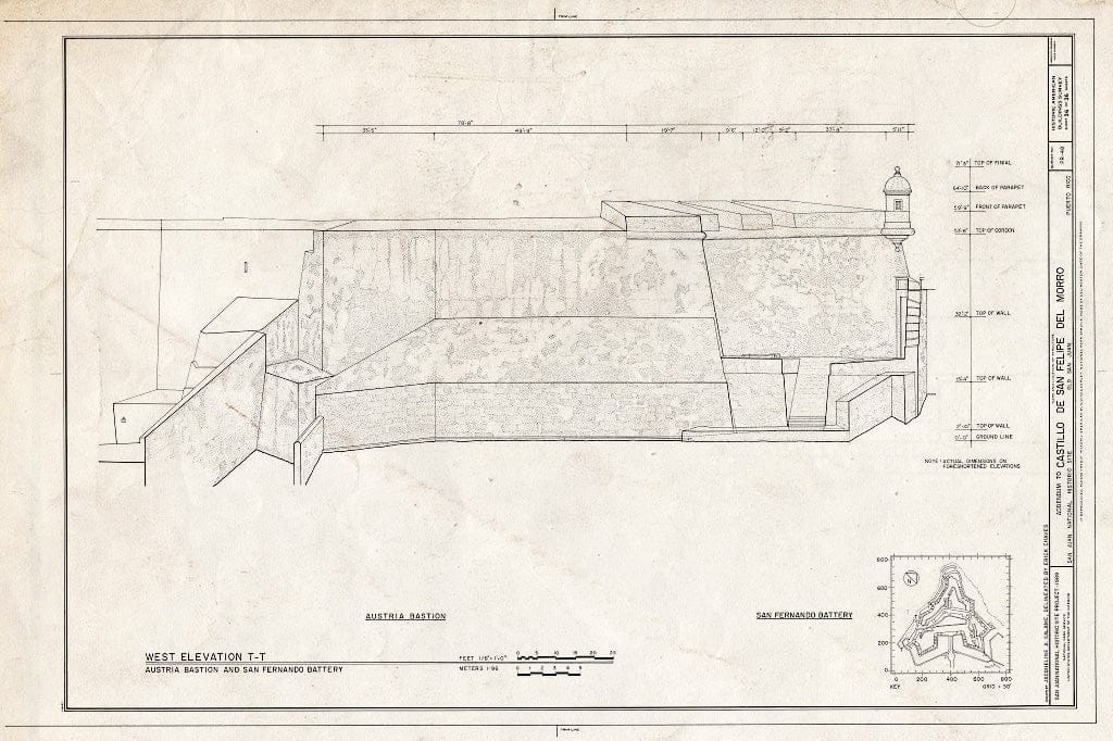 Blueprint HABS PR,7-SAJU,6- (Sheet 36 of 36) - Castillo de San Felipe del Morro, Northwest end of San Juan, San Juan, San Juan Municipio, PR