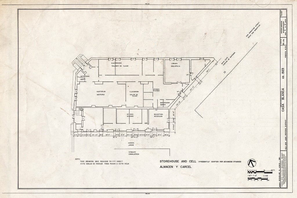 Blueprint HABS PR,7-SAJU,58- (Sheet 4 of 17) - Casa Blanca, San Sebastian Street (West End), San Juan, San Juan Municipio, PR