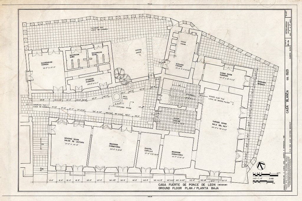 Blueprint HABS PR,7-SAJU,58- (Sheet 7 of 17) - Casa Blanca, San Sebastian Street (West End), San Juan, San Juan Municipio, PR