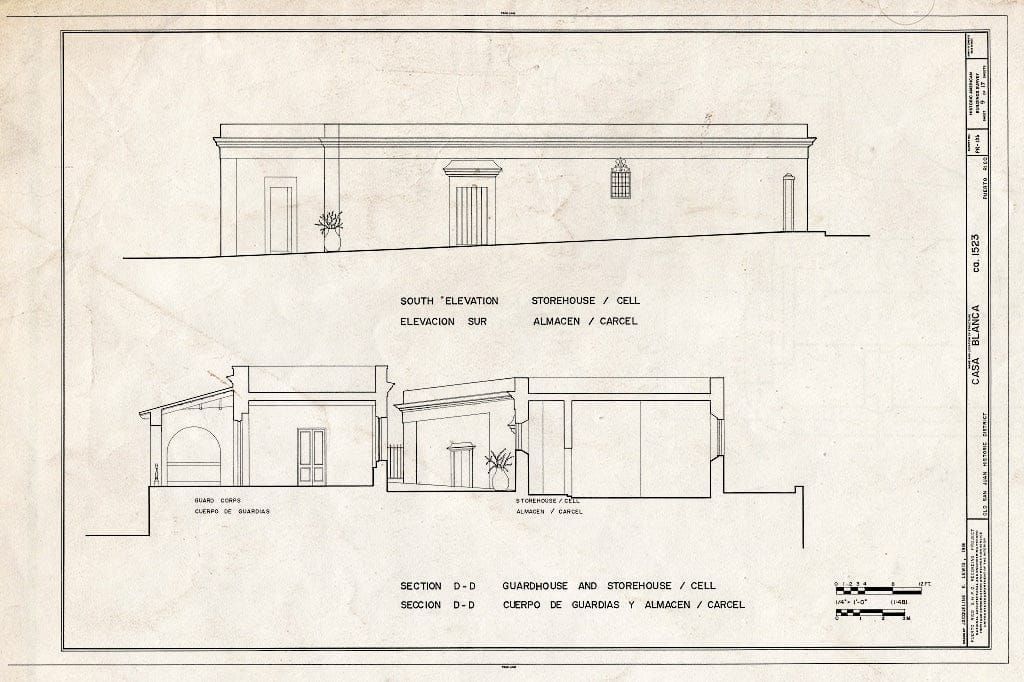 Blueprint HABS PR,7-SAJU,58- (Sheet 9 of 17) - Casa Blanca, San Sebastian Street (West End), San Juan, San Juan Municipio, PR