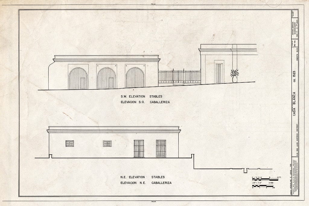 Blueprint HABS PR,7-SAJU,58- (Sheet 11 of 17) - Casa Blanca, San Sebastian Street (West End), San Juan, San Juan Municipio, PR