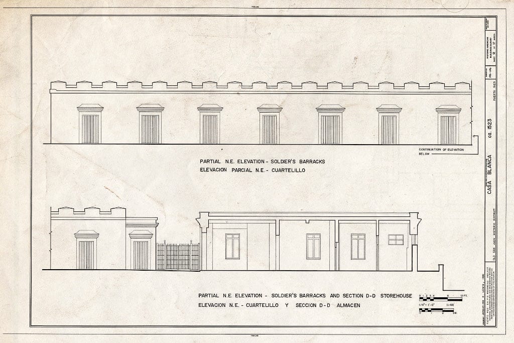 Blueprint HABS PR,7-SAJU,58- (Sheet 12 of 17) - Casa Blanca, San Sebastian Street (West End), San Juan, San Juan Municipio, PR