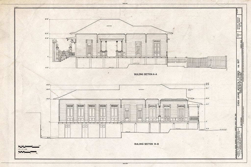 Blueprint HABS PR,5-SANG,3- (Sheet 5 of 8) - Acosta y Fores, Jaime, Casa, Calle Dr. Santiago Veve No. 70, San German, San German Municipio, PR
