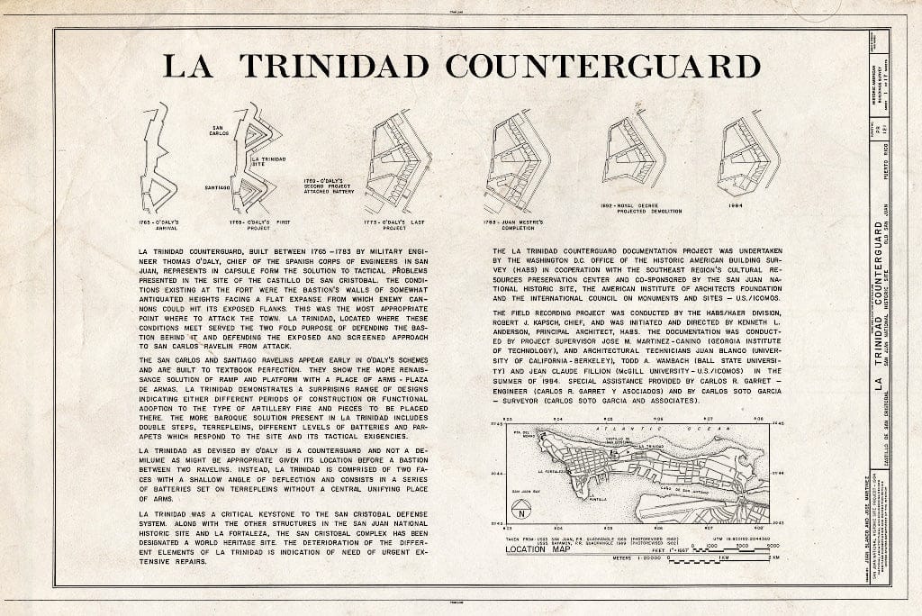 Blueprint HABS PR,7-SAJU,59- (Sheet 1 of 17) - La Trinidad Counterguard, San Juan, San Juan Municipio, PR