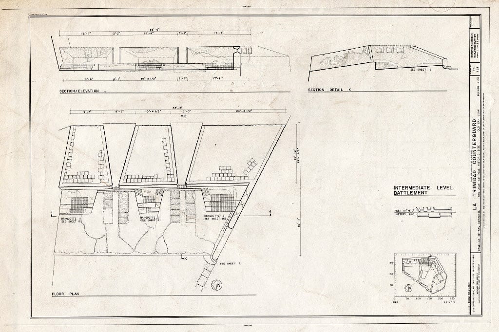 Blueprint HABS PR,7-SAJU,59- (Sheet 11 of 17) - La Trinidad Counterguard, San Juan, San Juan Municipio, PR