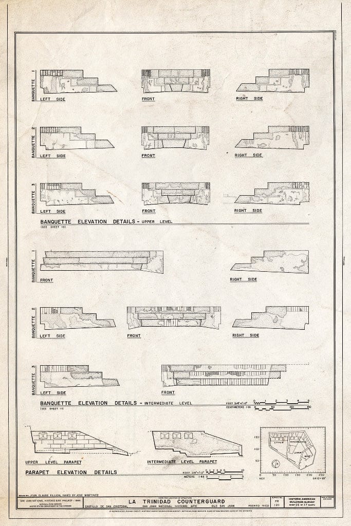 Blueprint HABS PR,7-SAJU,59- (Sheet 16 of 17) - La Trinidad Counterguard, San Juan, San Juan Municipio, PR