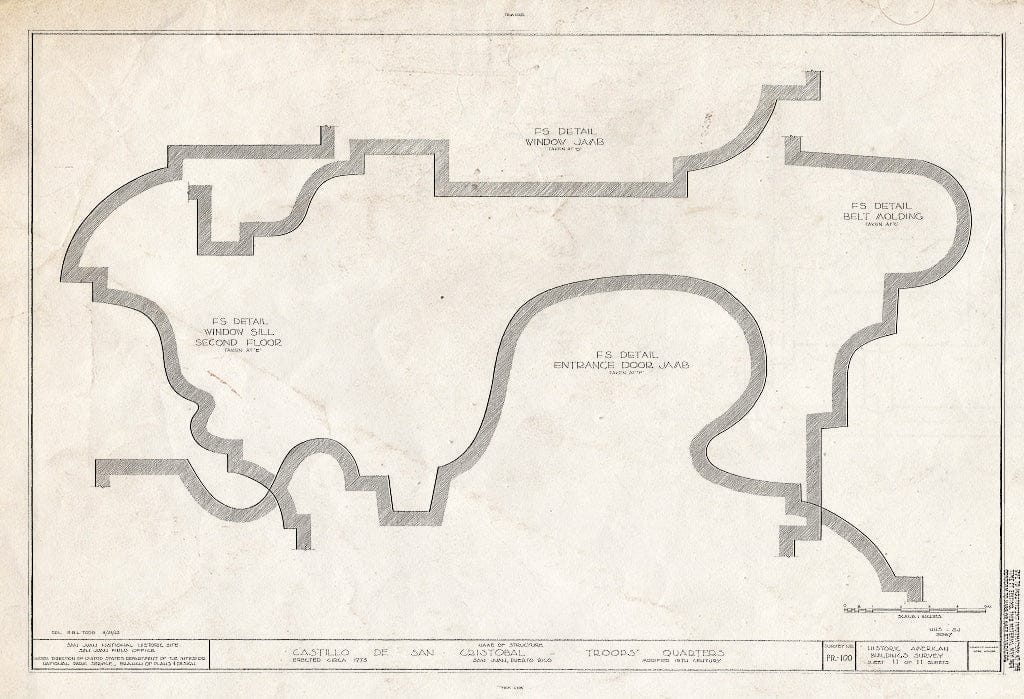 Blueprint HABS PR,7-SAJU,54- (Sheet 11 of 11) - Troops Quarters, Boulevard Norzagaray, San Juan, San Juan Municipio, PR