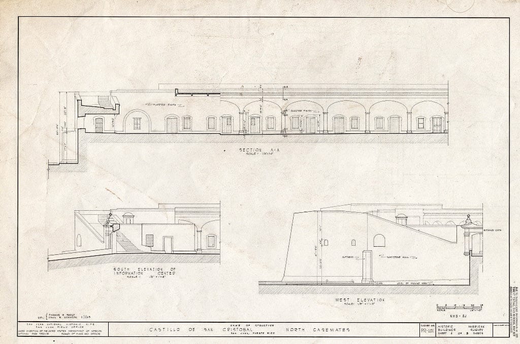 Blueprint HABS PR,7-SAJU,45- (Sheet 4 of 8) - North Casemates, Boulevard Norzagaray, San Juan, San Juan Municipio, PR