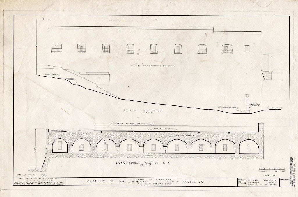 Blueprint HABS PR,7-SAJU,45- (Sheet 5 of 8) - North Casemates, Boulevard Norzagaray, San Juan, San Juan Municipio, PR