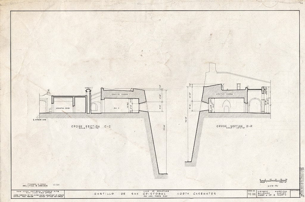 Blueprint HABS PR,7-SAJU,45- (Sheet 6 of 8) - North Casemates, Boulevard Norzagaray, San Juan, San Juan Municipio, PR