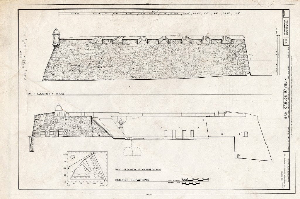 Blueprint HABS PR,7-SAJU,44- (Sheet 8 of 14) - Castillo de San Cristobal, San Carlos Ravelin, San Juan, San Juan Municipio, PR