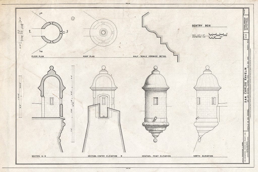 Blueprint HABS PR,7-SAJU,44- (Sheet 14 of 14) - Castillo de San Cristobal, San Carlos Ravelin, San Juan, San Juan Municipio, PR