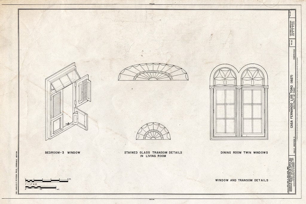 Blueprint HABS PR,6-Ponce,13- (Sheet 5 of 6) - Casa Fernando Luis Toro, Casa Obispado 3, Ponce, Ponce Municipio, PR