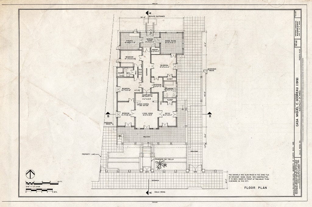 Blueprint HABS PR,6-Ponce,12- (Sheet 3 of 9) - Casa Miguel C. Godreau, Calle Reina 146, Ponce, Ponce Municipio, PR