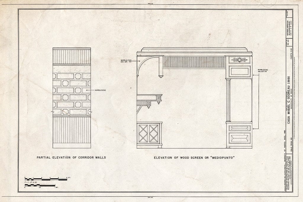 Blueprint HABS PR,6-Ponce,12- (Sheet 6 of 9) - Casa Miguel C. Godreau, Calle Reina 146, Ponce, Ponce Municipio, PR
