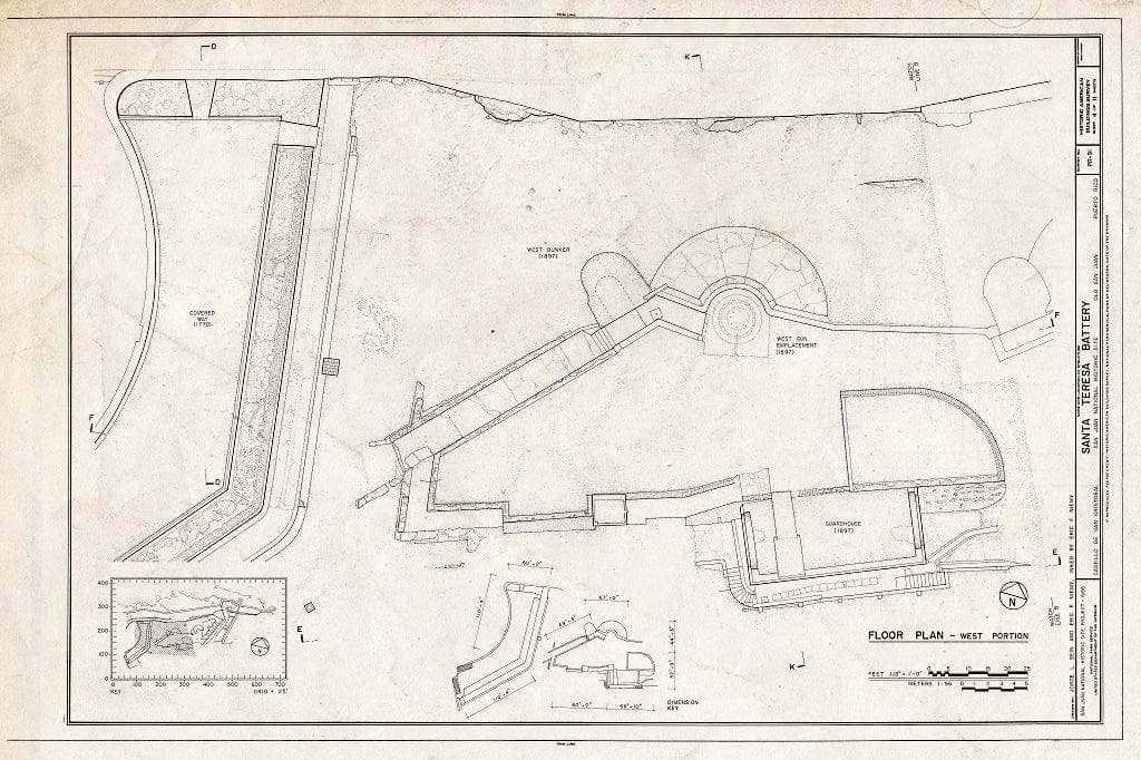 Blueprint HABS PR,7-SAJU,53- (Sheet 4 of 11) - Castillo de San Cristobal, Santa Teresa Battery, San Juan, San Juan Municipio, PR