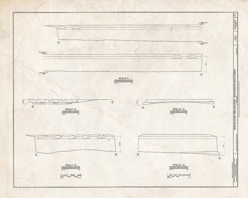 Blueprint HABS PR,7-SAJU,64B- (Sheet 3 of 4) - Murallas del Viejo San Juan, Baluarte de Santo Tomas, San Juan, San Juan Municipio, PR