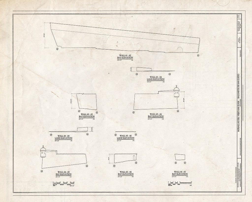Blueprint HABS PR,7-SAJU,64M- (Sheet 2 of 2) - Murallas del Viejo San Juan, Baluarte de San Justo, San Juan, San Juan Municipio, PR