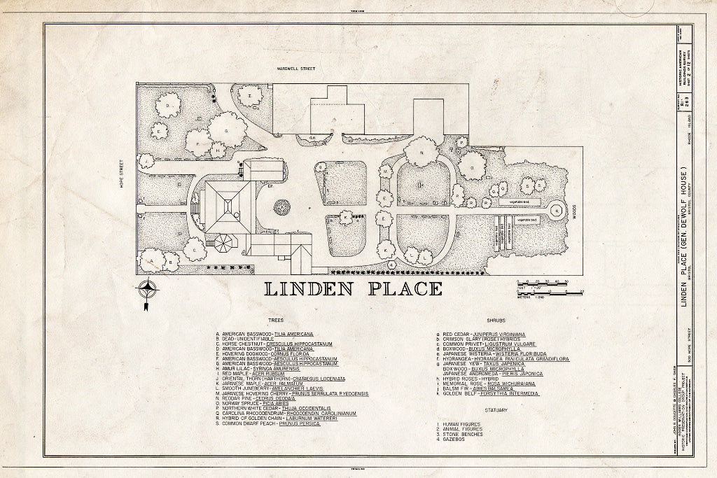 Blueprint HABS RI,1-BRIST,15- (Sheet 2 of 12) - Linden Place, 500 Hope Street, Bristol, Bristol County, RI