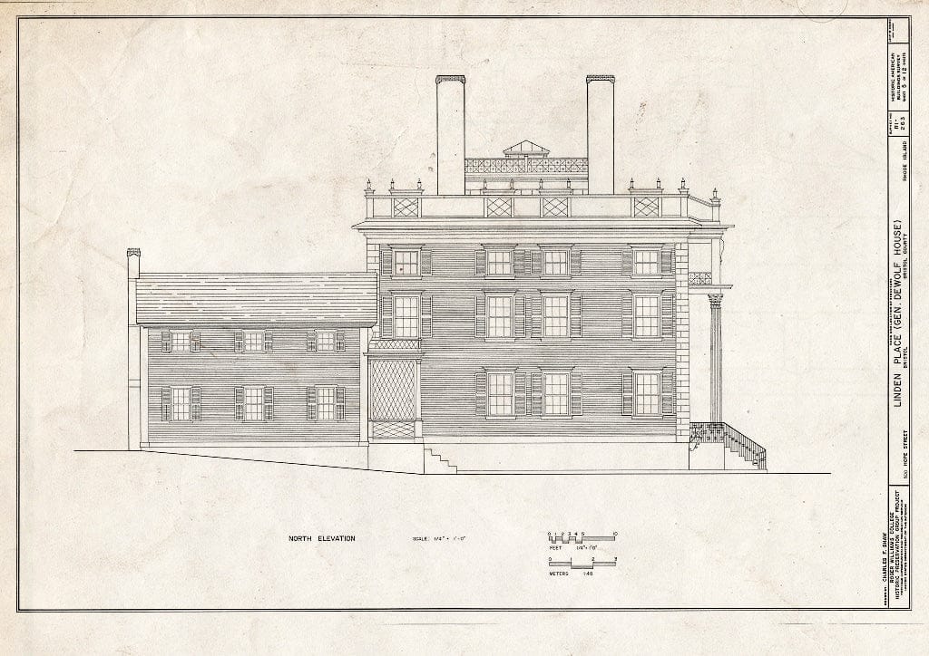 Blueprint HABS RI,1-BRIST,15- (Sheet 5 of 12) - Linden Place, 500 Hope Street, Bristol, Bristol County, RI
