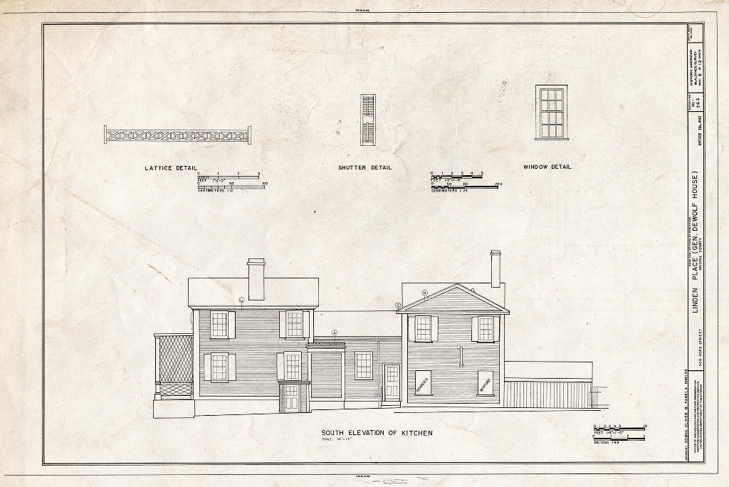 Blueprint HABS RI,1-BRIST,15- (Sheet 6 of 12) - Linden Place, 500 Hope Street, Bristol, Bristol County, RI