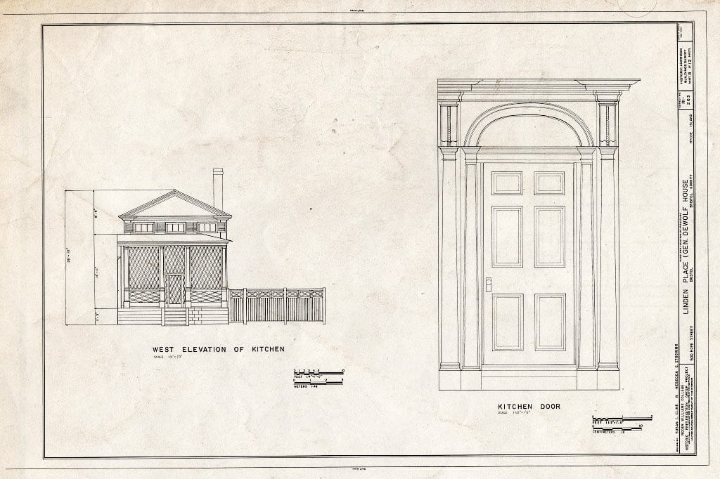 Blueprint HABS RI,1-BRIST,15- (Sheet 8 of 12) - Linden Place, 500 Hope Street, Bristol, Bristol County, RI