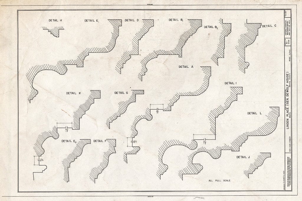 Blueprint HABS RI,1-BRIST,15- (Sheet 10 of 12) - Linden Place, 500 Hope Street, Bristol, Bristol County, RI