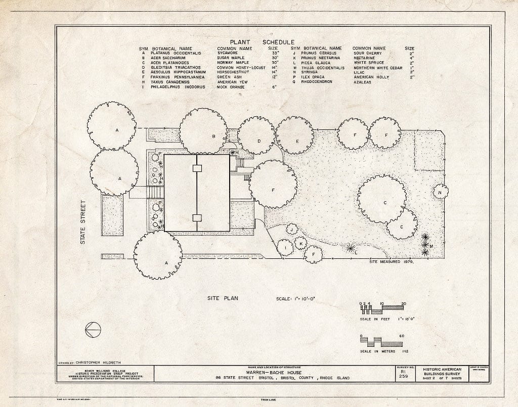 Blueprint HABS RI,1-BRIST,1- (Sheet 2 of 7) - Warren-Bache House, 86 State Street, Bristol, Bristol County, RI