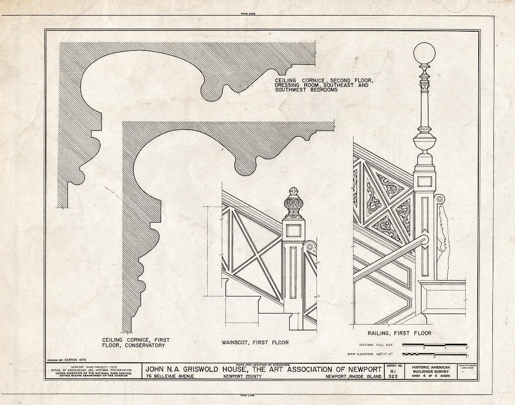 Blueprint HABS RI,3-NEWP,36- (Sheet 4 of 4) - John N. A. Griswold House, 76 Bellevue Avenue, Newport, Newport County, RI