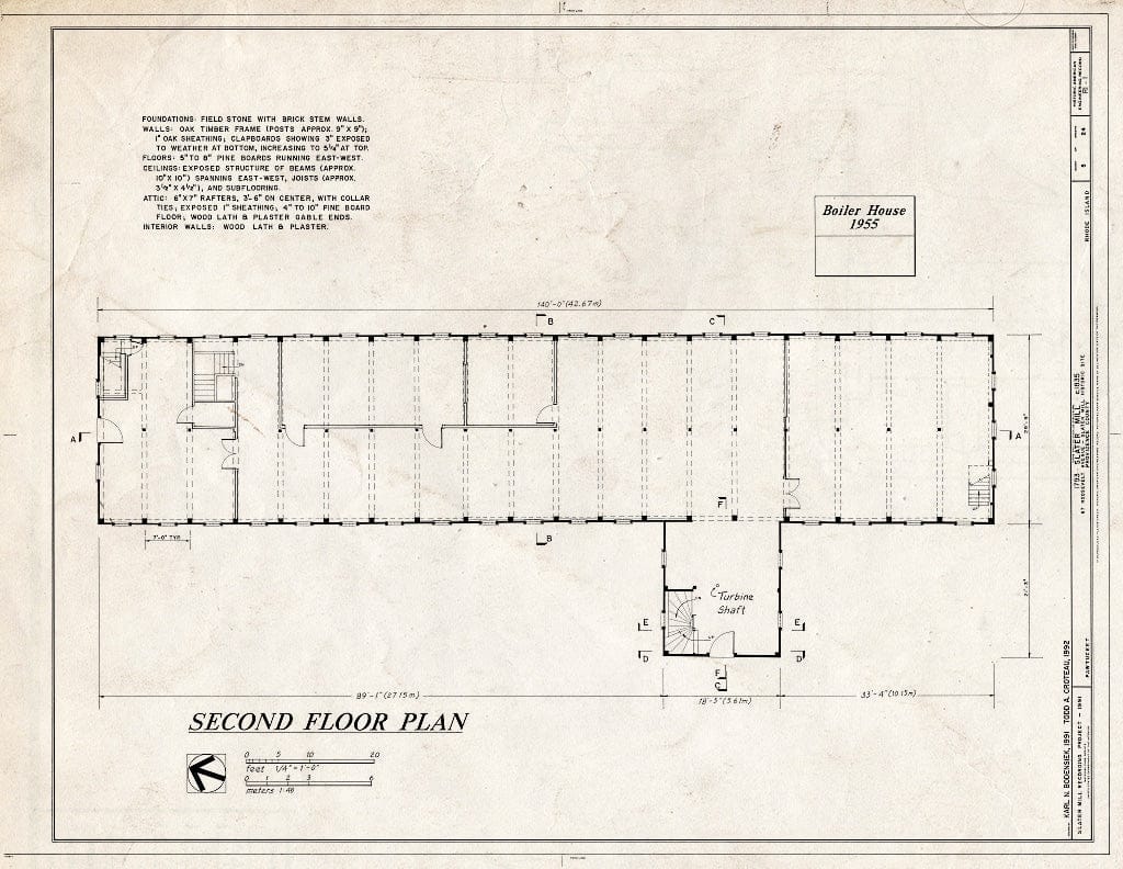 Blueprint HAER RI,4-PAWT,3- (Sheet 5 of 24) - Slater Mill, Pawtucket, Providence County, RI