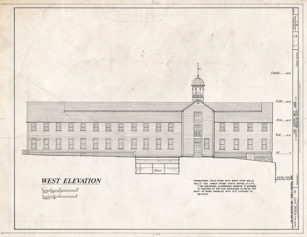 Blueprint HAER RI,4-PAWT,3- (Sheet 7 of 24) - Slater Mill, Pawtucket, Providence County, RI