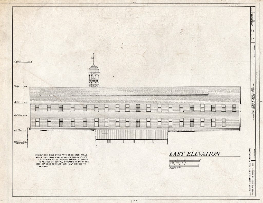 Blueprint HAER RI,4-PAWT,3- (Sheet 8 of 24) - Slater Mill, Pawtucket, Providence County, RI