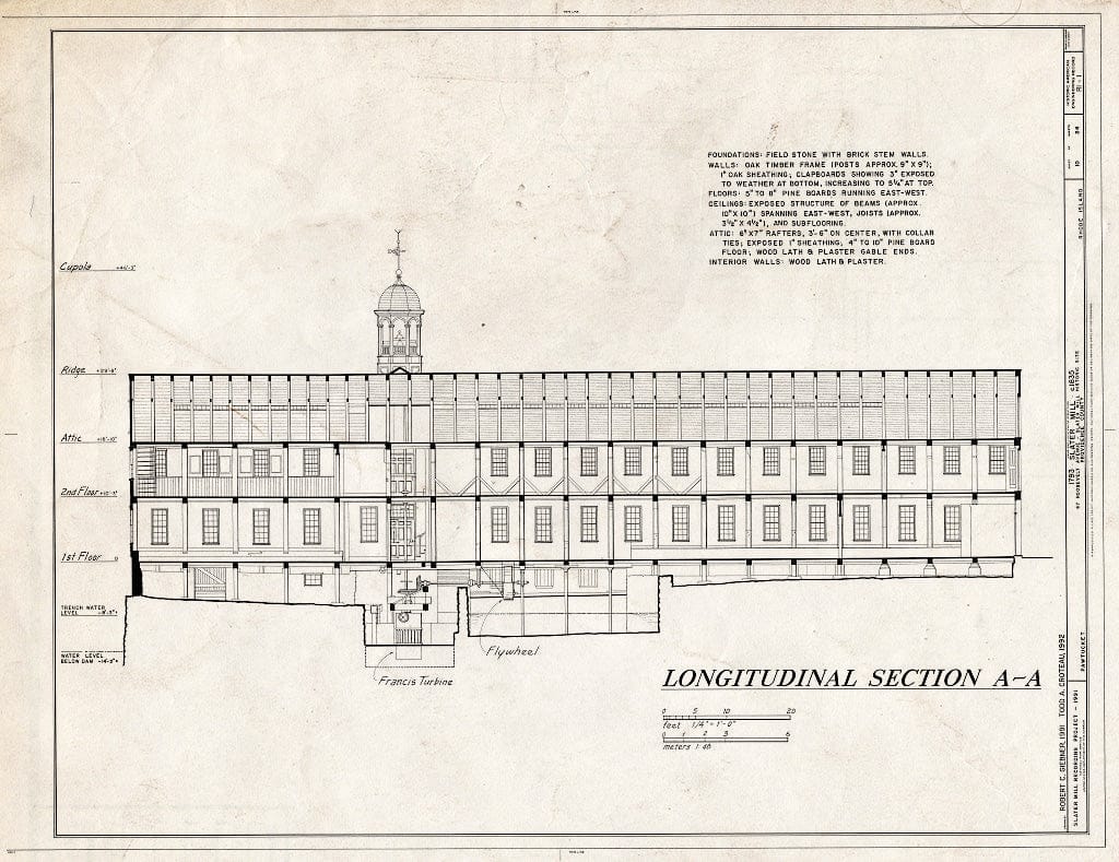 Blueprint HAER RI,4-PAWT,3- (Sheet 10 of 24) - Slater Mill, Pawtucket, Providence County, RI
