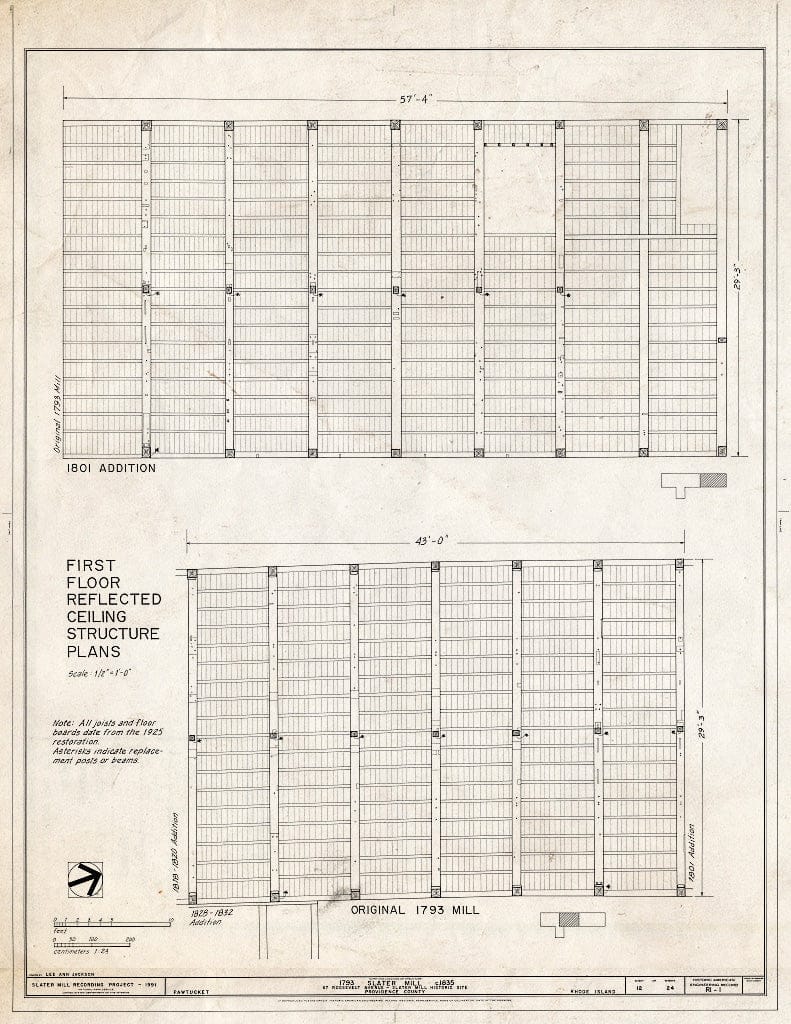 Blueprint HAER RI,4-PAWT,3- (Sheet 12 of 24) - Slater Mill, Pawtucket, Providence County, RI