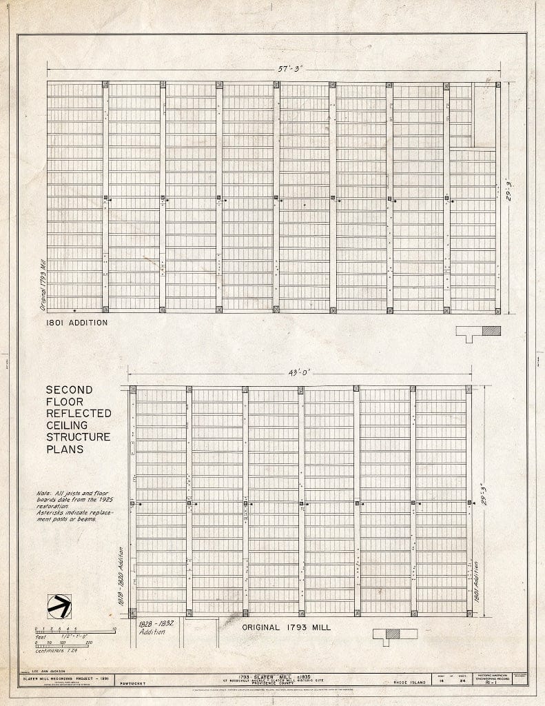 Blueprint HAER RI,4-PAWT,3- (Sheet 14 of 24) - Slater Mill, Pawtucket, Providence County, RI